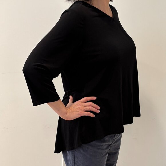 🎁 Holiday Special, 2/$40, 3/$48 🎁 black tunic, 3/4 sleeves, high-low hem, XL - Picture 5 of 7